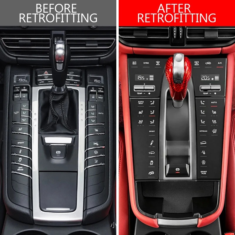 2014-2022 Car Upgrade 2023 LCD Shift Button Central Control Panel New Touch Mirror Saddle Panel for Macan